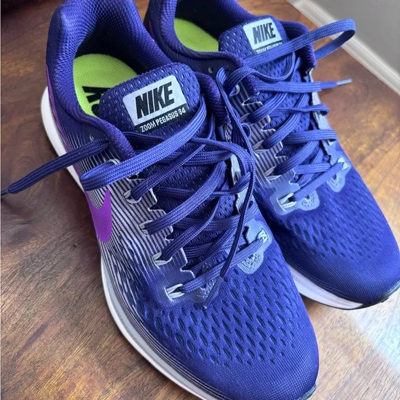 Nike Zoom Pegasus 34 Women’s 9 Dark Purple Athletic Sneakers Running Shoes - Picture 2 of 4